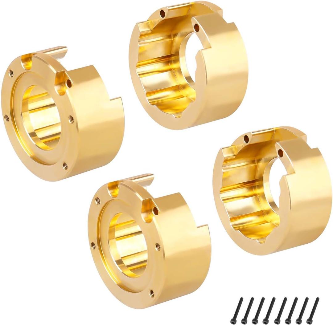 HobbyPark 4pcs Heavy Duty Brass Steering Knuckle Weight Outer Portal Drive Housing Cover Counterweight Block for Traxxas TRX-4 1/10 RC Crawler Car