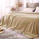 BEDELITE Fleece Blankets Queen Size Light Camel Throw Blankets for Bed, Luxury Plush Cozy Fuzzy Blanket 90x90 inches, Super Soft Warm Lightweight Throw Blanket All Seasons Suitable