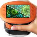 1000X Handheld Microscope for Kids, 4K 2.4" Screen Digital Kids Microscopes with 12 Slides, Portable Edu Toys Gifts for Age 3 4 5 6 7 8 9 10 11 12 Year Old Boys Girls Children Students(Orange)