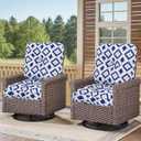 Outdoor Chair Cushions, Outdoor Seat Cushions for Patio Furniture Waterproof with Ties, Replacement Tufted Patio Chair Pads, 19x19x5 inches Set of 4