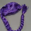 Long Purple Braided Wig for Women Adults Long Purple Wigs with Thick Braided Singers Anime Cosplay Wigs for Stage Halloween Costume Outfit Party + Hair Cap