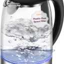 Cosori Electric Kettle, No Plastic Filter & Spout, 1.8Qt Tea Kettle & Hot Water Boiler For Coffee & Tea, Water Heater & Teapot, Automatic Shut Off, Borosilicate glass, Black, 1500W