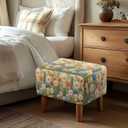 Daisy Ottoman Cover Slipcover,Waterproof Stretch Ottoman Covers,Folding Storage Stool Furniture Protector,Removable Piano Bench Cover Soft Slipcover for Living Room