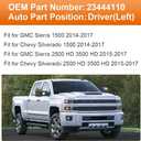 Senzeal Driver Side Heated Mirror Upper Tow Mirror Glass Replacement for Chevy Silverado 1500 GMC Sierra 1500 2014-2017 Silverado Sierra 2500 3500 HD 2015-2017 Replaces 23444110 (Left Side)