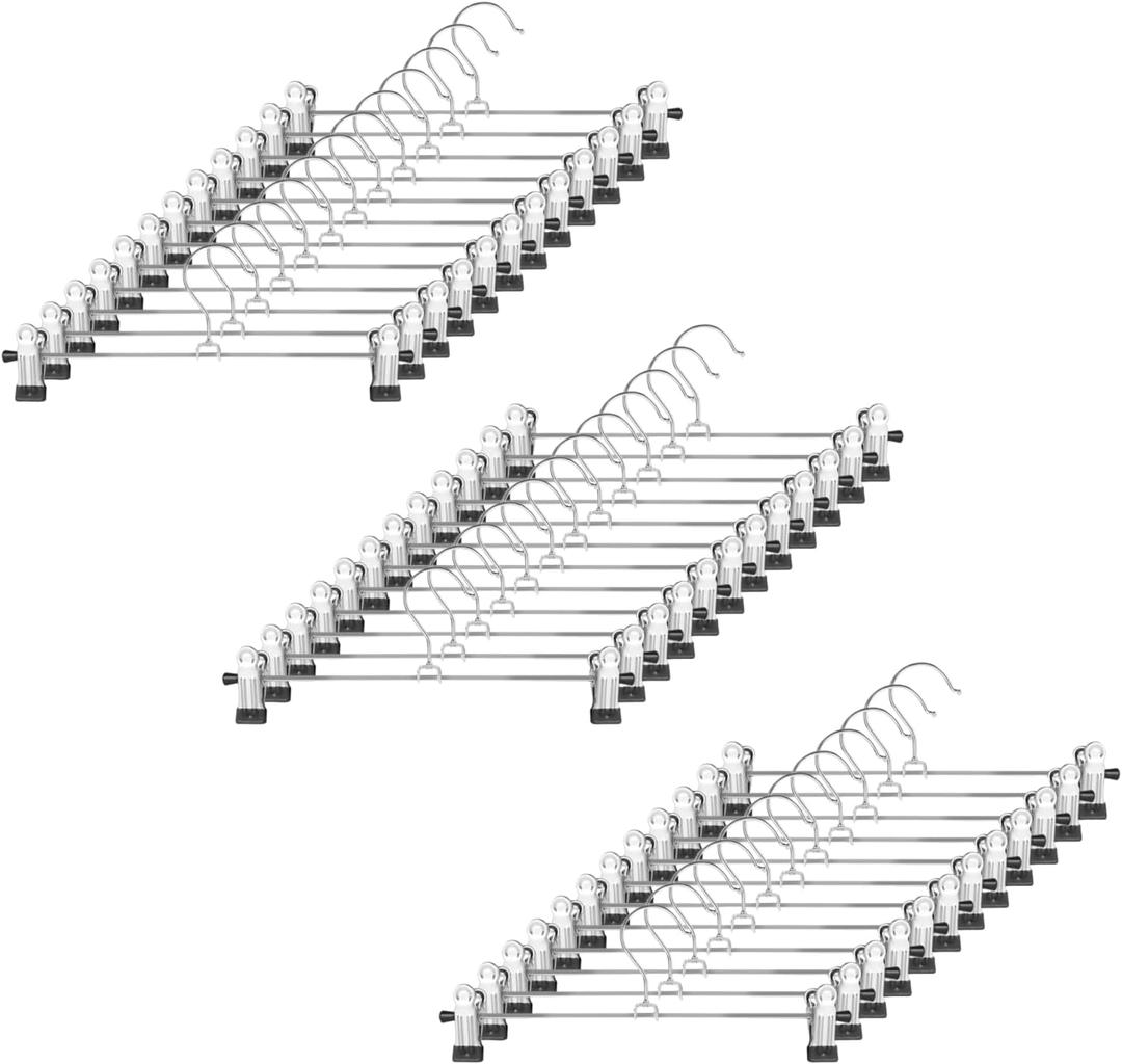 GoodtoU Pants Hangers with Clips - Metal Hanger with Adjustable Clips 36 Pack for Pant Jeans Skirt Boots, Heavy Duty Non-Slip