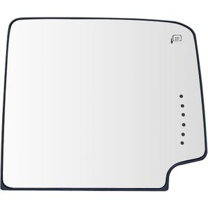 Right Passenger Side Heated Towing Mirror Glass Replacement For 2014-2017 GMC Sierra 1500 2500 3500, Upper Side Mirror With Backing Plate and Rear Holder, Heated Exterior Mirror with Turn Signal