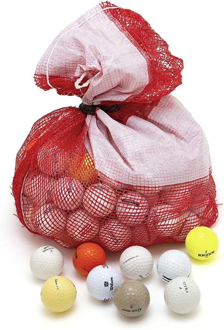 Recycled Hit-Away Used Golf Balls - Cheap Bulk Golfballs Perfect for Practice & Range Hitting - Mix Comes in a Mesh Ball Carrying Bag