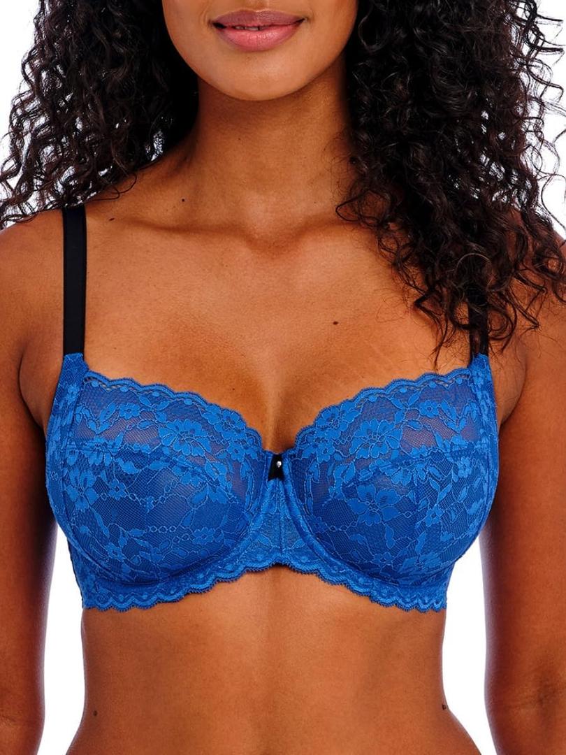 Freya Women's Offbeat Underwire Side Support Bra (32DD, Dazzling Blue)