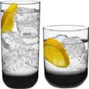 Libbey Polaris Tumbler and Rocks Glass Set, Smoke Hue Drinkware Glasses Set, Lead-Free Tall Water Glasses with Modern Clean Lines, Dishwasher Safe Drinking Glasses Set of 16