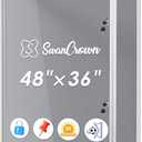 SWANCROWN 38x38 in Enclosed Bulletin Board, Wall Display Case Message Board | Tamperproof, Shatterproof, 2 Locks, Smooth Grey Felt, Silver Aluminum Frame, Display Case for Office, School, Business