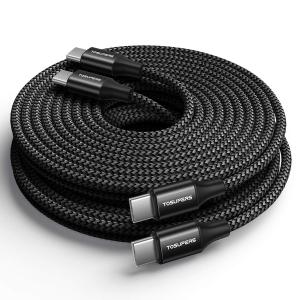 10ft 2 Pack Long USB C to USB C Cable Fast Charging 60W, PD Type C Charger Cord for Samsung Galaxy S25 S24 S23 S22 Ultra A16 Z Flip6 Fold6, iPhone 16 15 Pro, MacBook/iPad