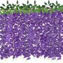 ZINHO 60 Branches Wisteria Hanging Flowers, Artificial Purple Wisteria Flowers Garland for Wedding Arch Ceremony Party Garden Home Backdrop Decor