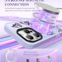 3 x GVIEWIN Magnetic for iPhone 16 Pro Max Case Compatible with Magsafe, [Screen & Camera Lens Protector] Fashion Pattern Translucent Shockproof Phone Cover for 16 Pro Max 6.9" (Starry Butterfly/Purple)