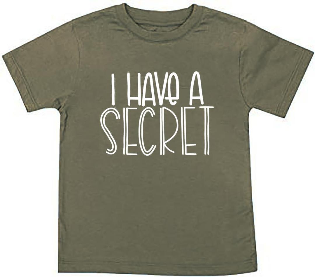 Big Brother I Have A Secret T Shirt Toddler Baby Boys Cotton Tee Promoted to Brother Boys Sibling Outfit (Amy Green-1w)