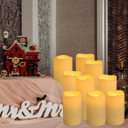 YOROXRG Set of 24 Waterproof Outdoor Flameless Candles, LED Candles with 4 Remote and Timer,(H 4" 5" 6" x D 2.2"),for Halloween Wedding Festiv