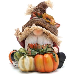 Hodao Fall Thanksgiving Pumpkin Gnomes Decorations Handmade Swedish Tomte Elf for Fall Decor Gift - Thanksgiving Party Home Gnomes Decor - Autumn Gifts (Multicolor)