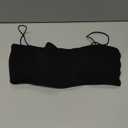 VOYJOY Women Spaghetti Strap Sports Bra Padded Low Support Seamless Impact Cami Square Neck Workout Yoga Bra Crop Top (Medium, Black)