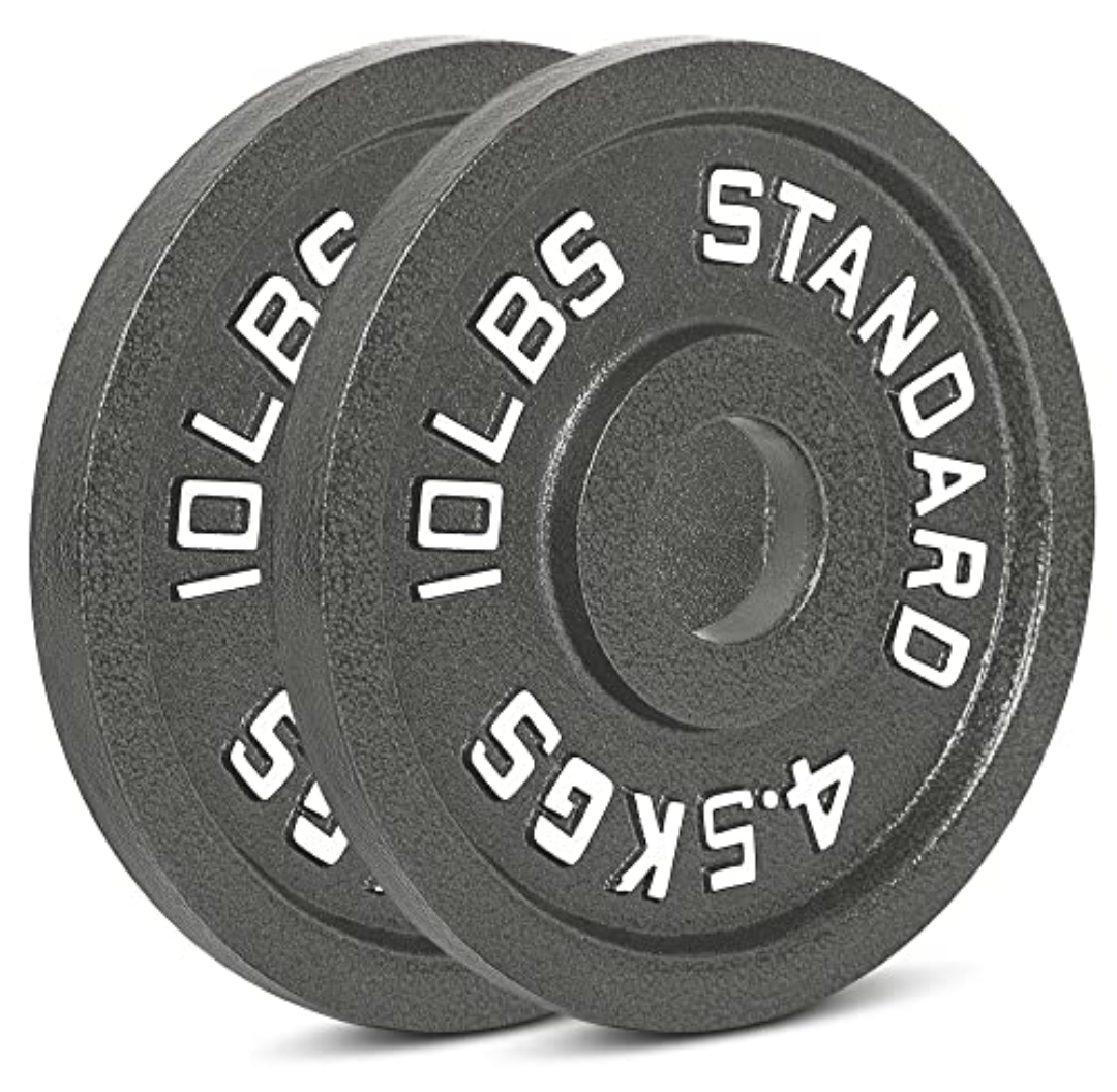 Cast Iron Olympic Weight Plates – Free Weights with 2-inch Hole & Anti-Rust Hammertone Finish - Ideal for Strength Training, Crossfit Equipment & Home Gym Set – Sold in Pairs - 4 Pack-10Lb