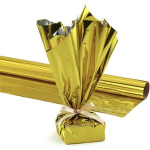 Hygloss Products Mylar Gift Wrap Roll - Great for Gift Bags, Baskets  24 Inch x 8.3 Feet, Gold (n/a)