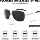 Polarized Aviator SunglassesUV Protection, Sleek Metal Frame Sunglasses for Men & Women Driving Sports