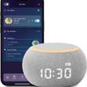 Santebee Sound Machine for Sleep White Noise Machine for Adults Night Light, Luna Pro 507 Soothing Sounds, Dual-stage Alarm&Snooze, Smart App Control Custom Buttons, Dimmable Clock Timer for Baby Kids (Grey)