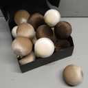 18PCS Velvet Christmas Ornaments  Large Matte Flocked Shatterproof Baubles for Xmas Tree Decoration, Neutral Hanging Ornaments for Holiday Home Dcor (Dark Light Brown, Cream White, 3 Inch / 8 cm)