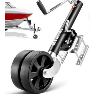 Upgraded 2000 lbs Boat Trailer Jack with 8" Dual Wheels- Heavy Duty Boat Trailer Tongue Jack with Improved Ergonomic Handle, Swivel Boat Trailer Jack for 2.4"-5.5" Trailer Tongues, 12" Lift