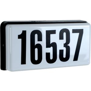 Designers Fountain Lighted House Number Sign, 2-Light Outdoor Home Address Plaque, 10 Inch, Black, 31310-BK