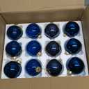 Liliful 24 Pcs Navy Blue Glass Christmas Ball Ornaments Christmas Tree Decoration Hanging Balls Neutral Vintage Mercury Ornament for Xmas Festival Home Wedding Holiday Farmhouse Party Decor, 2.36 Inch