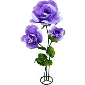 Giant Artificial Flower 3PCS 3D Realistic - Waterproof Fake Flowers Durable Easy Maintenance Perfect for Home Garden Weddings Events Christmas Graduation Party Decorations (3PCS-Roses-Purple)