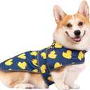 Dog Raincoat for Medium Dogs Waterproof Jacket Hooded Rain Coats with Reflective Strips Leash Hole & Poncho Adjustable Fit (Duck,M)
