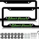 Forest License Plate Frame - 2PCS Silhouette of Forest Aluminum Metal License Plate Holder Covers, Rust-Proof Waterproof Car Decorative Tag Frames for Standard Us 12x6 Inch