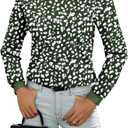 BLENCOT Long Sleeve Tops for Women Crewneck Leopard Print Casual Blouse Trendy Fall Sweatshirt Graphic Tunic Winter Clothing