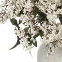 Zeyune 3 Pcs Spring White Faux Berry Stem Realistic Sedum Stem Spray Artificial Flowers Picks Branches Fake for Wedding Holiday Seasonal Farmhouse Mantel Harvest DIY Home Decorations(35 Inch)