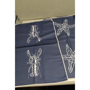 Shiviody Ocean Marine Kitchen Towels - Coastal Beach Dish Towels, Sea Nautical Starfish Crayfish Decorative Absorbent Dishcloths Hand Towels Set of 2 for Beach House Bathroom Decor 16x24 Inches