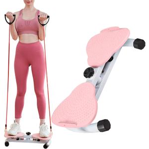 Waist Twist Workout Machine, Ab Machine Weight for Slim Waist and Core Ab Exercise Foot Massage and Weight Loss, Noiseless Home Gym Exercise Equipment for Women Men (Pink)