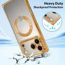 OOK Magnetic Case Made for iPhone 17 Pro Max 6.9 Inch (Compatible with MagSafe) Clear Phone Cover with Screen Protector Soft TPU Anti-Scratch Shockproof Protective Case for Women Men - Gold