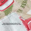 Newbridge Yuletide Christmas Tree Farm Red Barn Truck Vinyl Flannel Back Tablecloth, 70 Inch Round, Nostalgic Holiday Wipe Clean Easy Care Table Cover