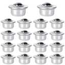 20 PCS 5/8 Inch Roller Ball Transfer Bearings, Carbon Steel Round Ball Transfer Unit, Universal Rotation Roller Ball Casters for Conveyor, Roller Stand, Transmission, Load Capacity 33 lbs