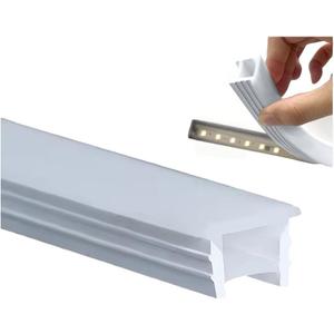 16.4ft/5m Silicone Soft LED Channel System, Flexible U Shape Tube LED Light Strip Silicone Cover for Living Room, Kitchen, Patio and Other Outdoor Ambient Decor, No Light Strip (15 x 10mm)
