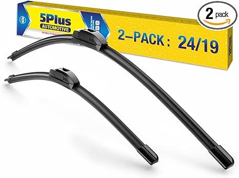 Silicone Windshield Wiper Blades Replacement for Ford Fusion 2012-2006 Chevy Impala 2020-2014 Equinox 09-05 Dodge Journey 2020-2008 Water Repellent Windshield Wiper Blades 24 and 19 Inch