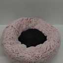 WESTERN HOME WH Calming Dog & Cat Bed, Anti-Anxiety Donut Cuddler Warming Cozy Soft Round Bed, Fluffy Faux Fur Plush Cushion Bed for Small Medium Dogs and Cats (20"/24"/27"/30") (27.0"L x 27.0"W x 8.0"Th, Pink)