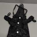 Small Dog Full Body Coverage Raincoat Solid Four-Leg Onesie Rain Jacket Waterproof Hoodie Puppy Clothes Button Lightweight Cats Costume, Black, S (S: Chest: 13.8", Back: 10.6")