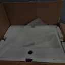 Wall Mount Bathroom Sink - Lepuday 21x16 Inch Floating Vessel Sink Rectangle Bathroom Sink Above Counter White Ceramic Basin