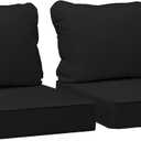 AAAAAcessories Outdoor Deep Seat Cushions, Waterproof, Fade-Resistant Patio Furniture Replacement Cushions, Set of 2, 24" x 24" x 5", Black