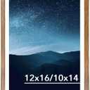 JCJMY 12x16 Picture Frame with 10x14 Mat for 30 x 40cm Diamond Art Painting, Display Photo 10x14 with Mat or 12 x 16 Without Mat, Wall Hanging Large Frame with Durable Plexiglass, Rustic Brown