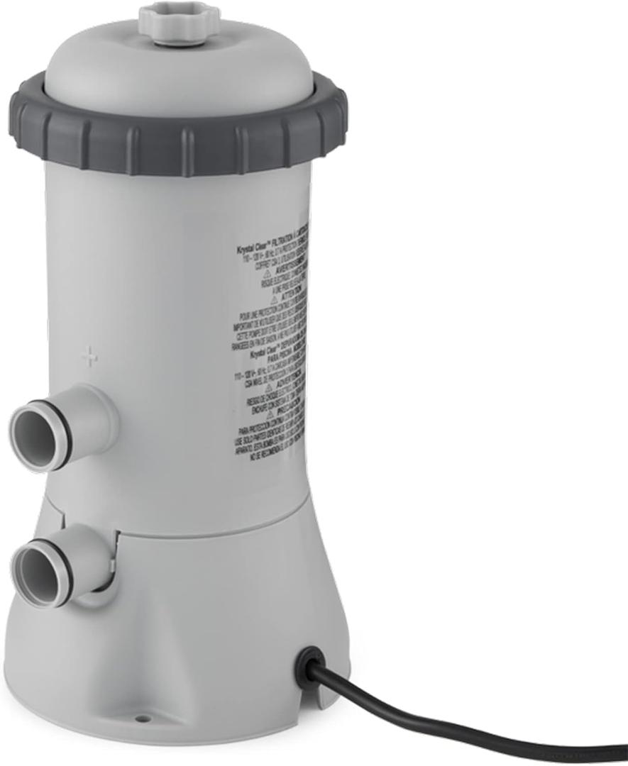 INTEX C530 Krystal Clear Cartridge Filter Pump for Above Ground Pools: 530 GPH Pump Flow Rate  Improved Circulation and Filtration  Easy Installation  Improved Water Clarity  Easy-to-Clean (530 Gallons Per Hour)
