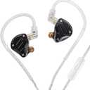 KZ ZS10 PRO Gaming Earbuds Headphone,KZ in Ear Monitor IEM Wired Headphone, 4BA+1 DD Bass Professional Earphone with Detachable Cable for Musicial System (ZS10 PRO-Matte Black, with Microphone)