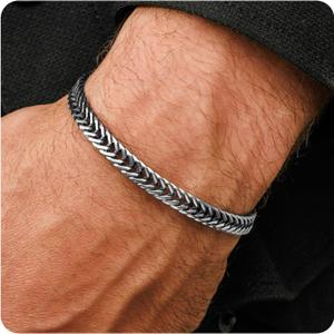 Galis Chain Bracelets For Men - Premium Stainless Steel Mens Bracelet, Silver Plated Non Tarnish Bracelet - Mens Jewelry, Stylish Gifts For Him (7.5 Inches)