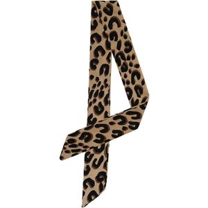 Allegra K Skinny Scarf Womens Thin Long Neckscarf Fashion Leopard Print Hairband Waistband Bag Handle Accessory (Brown)